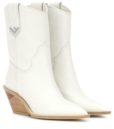 fendi cowboy boots white.